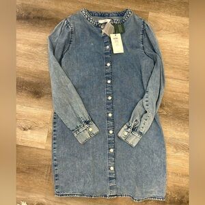 JDY Jacquelyn De Yong Puff Sleeve Denim Dress size 6 - Denim long sleeve dress